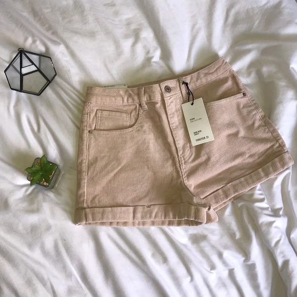 Forever 21 Pants - Cream Corduroy Shorts